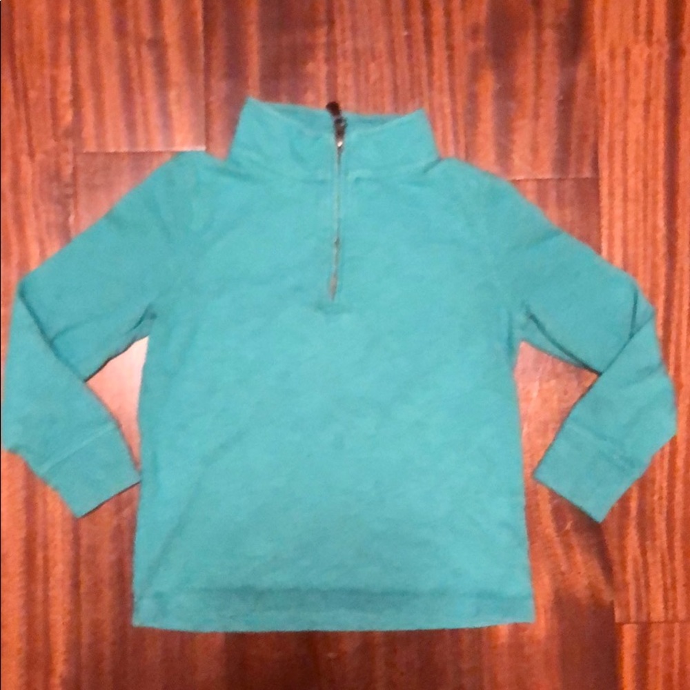 J crew kids heathered teal quarter zip pullover